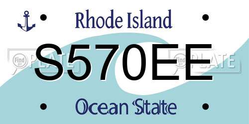 S570EE Rhode Island License Plate