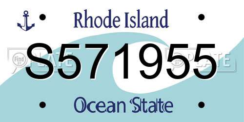 S571955 Rhode Island License Plate