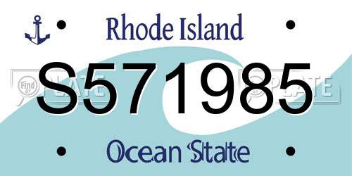 S571985 Rhode Island License Plate