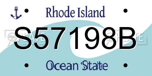 S57198B Rhode Island License Plate