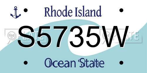 S5735W Rhode Island License Plate