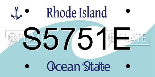 S5751E Rhode Island License Plate