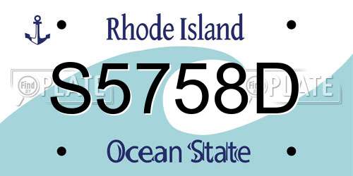 S5758D Rhode Island License Plate