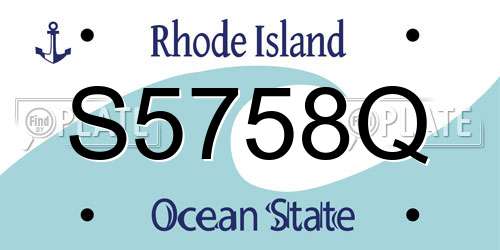 S5758Q Rhode Island License Plate