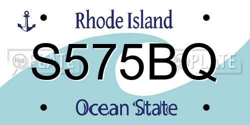 S575BQ Rhode Island License Plate