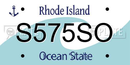 S575SO Rhode Island License Plate