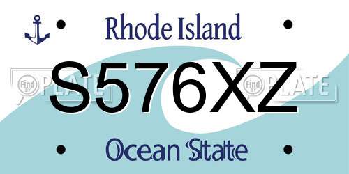 S576XZ Rhode Island License Plate