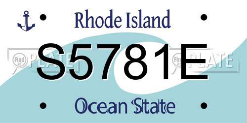 S5781E Rhode Island License Plate