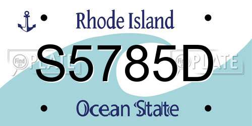 S5785D Rhode Island License Plate
