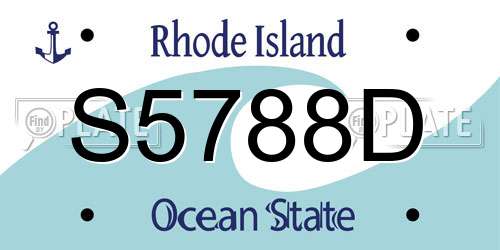 S5788D Rhode Island License Plate