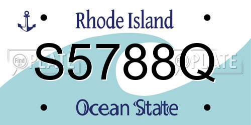 S5788Q Rhode Island License Plate
