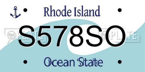 S578SO Rhode Island License Plate