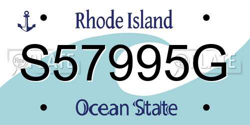S57995G Rhode Island License Plate