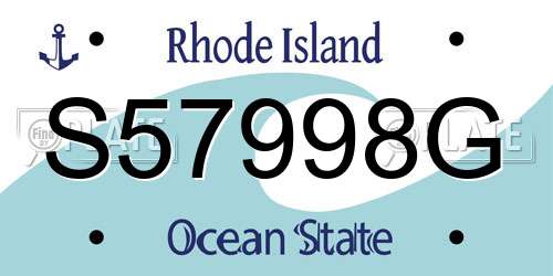 S57998G Rhode Island License Plate