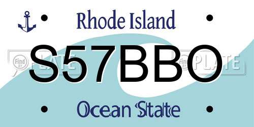 S57BBO Rhode Island License Plate