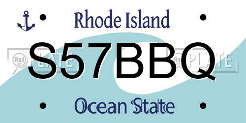 S57BBQ Rhode Island License Plate
