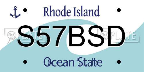 S57BSD Rhode Island License Plate