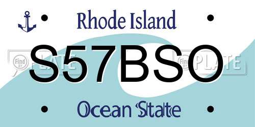 S57BSO Rhode Island License Plate