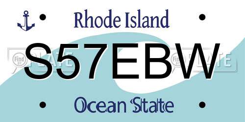 S57EBW Rhode Island License Plate