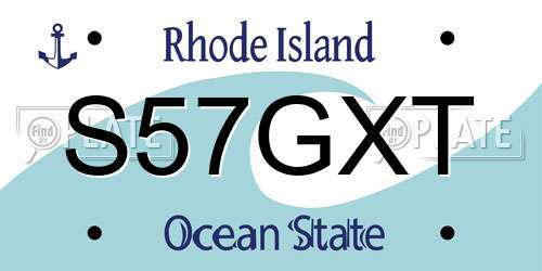 S57GXT Rhode Island License Plate