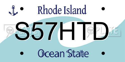 S57HTD Rhode Island License Plate