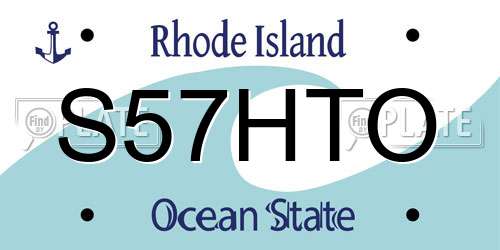 S57HTO Rhode Island License Plate
