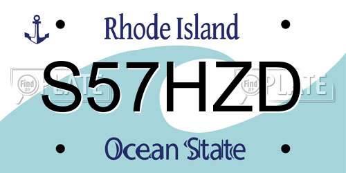S57HZD Rhode Island License Plate