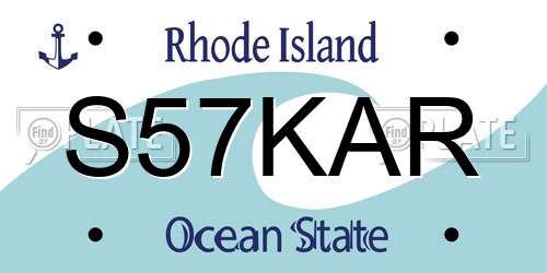 S57KAR Rhode Island License Plate
