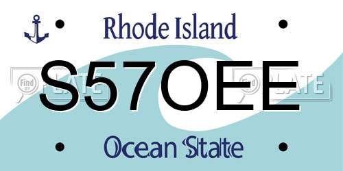 S57OEE Rhode Island License Plate