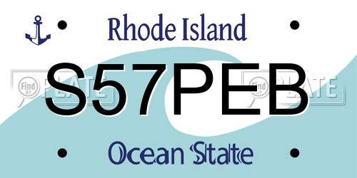 S57PEB Rhode Island License Plate