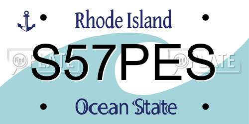 S57PES Rhode Island License Plate
