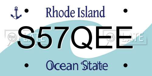 S57QEE Rhode Island License Plate