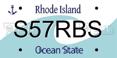 S57RBS Rhode Island License Plate