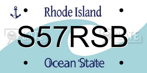 S57RSB Rhode Island License Plate