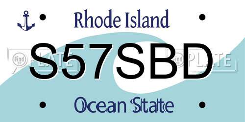S57SBD Rhode Island License Plate