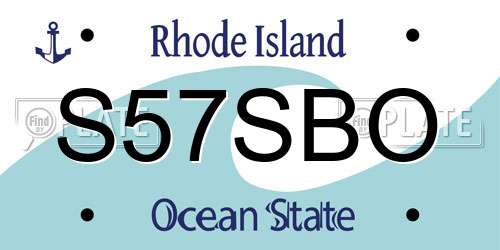 S57SBO Rhode Island License Plate