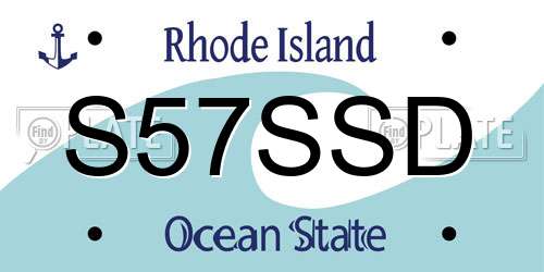 S57SSD Rhode Island License Plate
