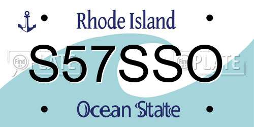 S57SSO Rhode Island License Plate