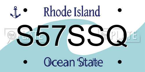 S57SSQ Rhode Island License Plate