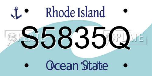 S5835Q Rhode Island License Plate