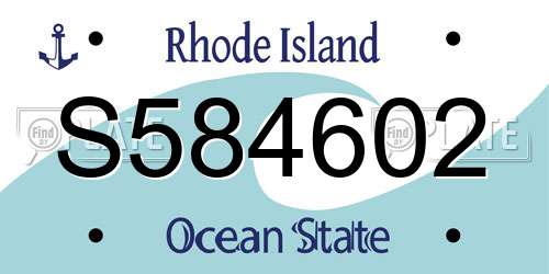S584602 Rhode Island License Plate