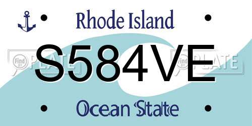 S584VE Rhode Island License Plate