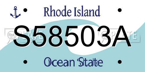 S58503A Rhode Island License Plate