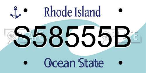 S58555B Rhode Island License Plate