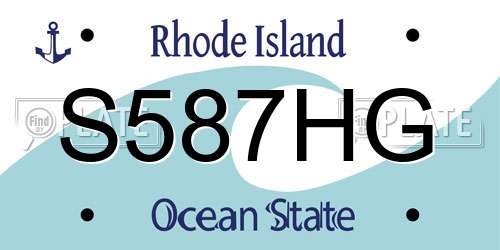 S587HG Rhode Island License Plate