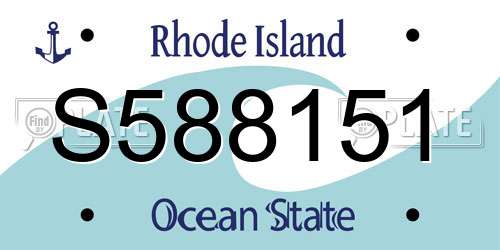 S588151 Rhode Island License Plate