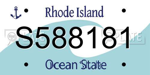 S588181 Rhode Island License Plate