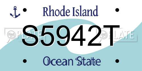 S5942T Rhode Island License Plate