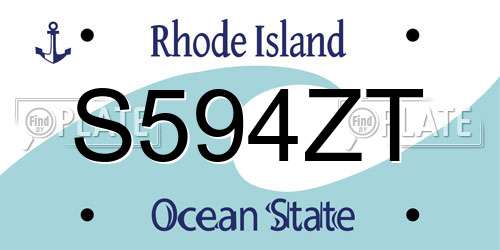 S594ZT Rhode Island License Plate