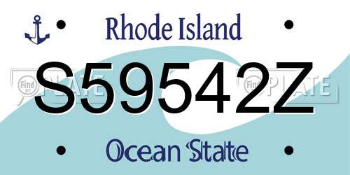 S59542Z Rhode Island License Plate